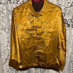 Asian silk Gold Women's Jacket